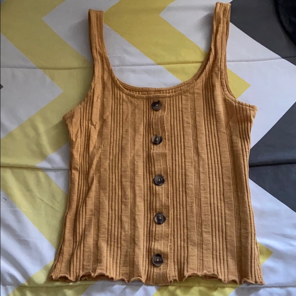 Yellow Aeropostale semi crop tank top
